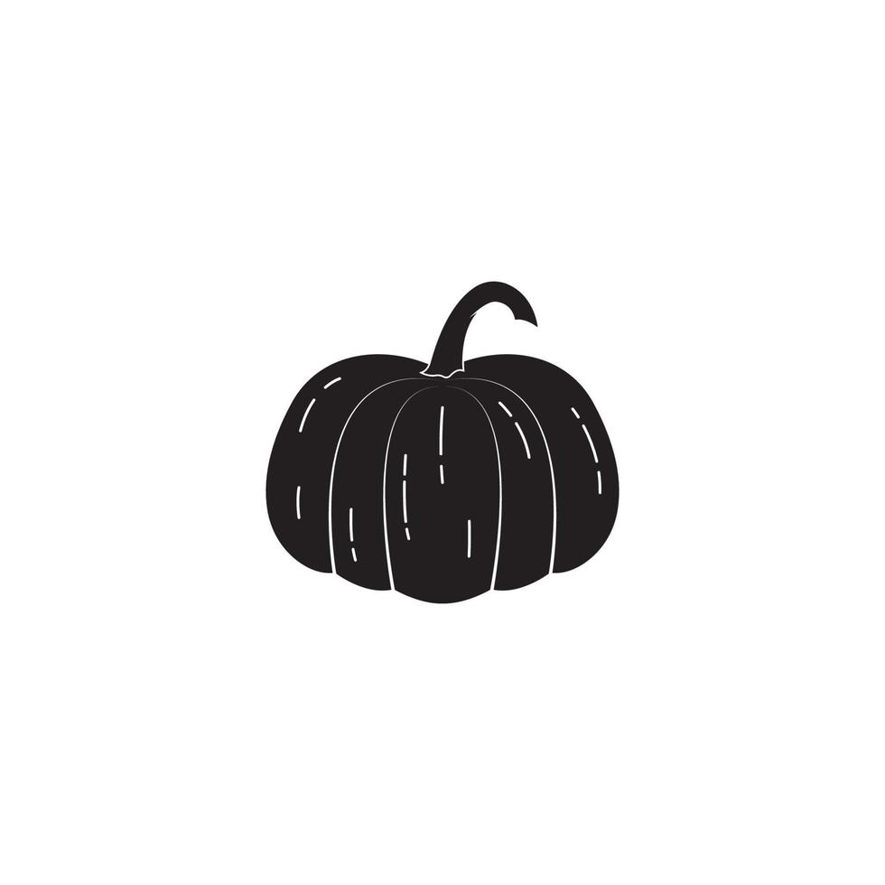 plantilla de vector de ilustraciones de logotipo de diseño de calabaza plana