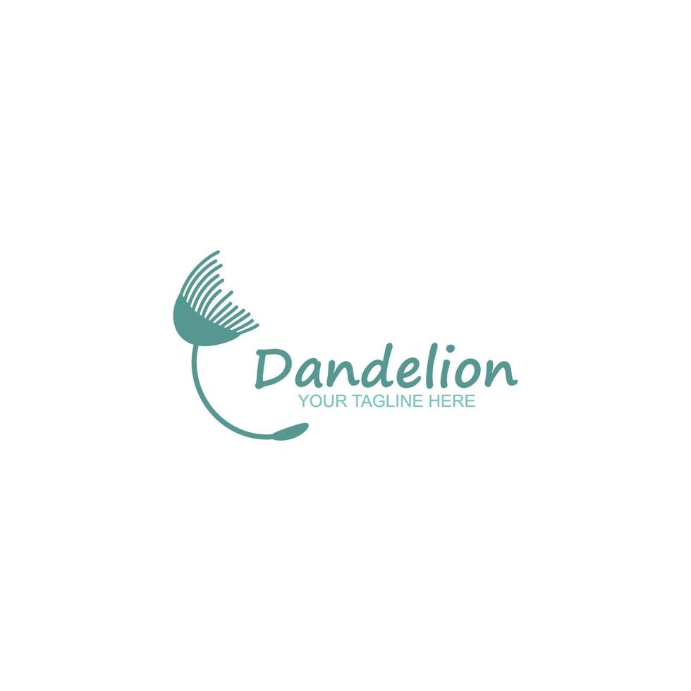 Dandelion flower logo vector template illustration design