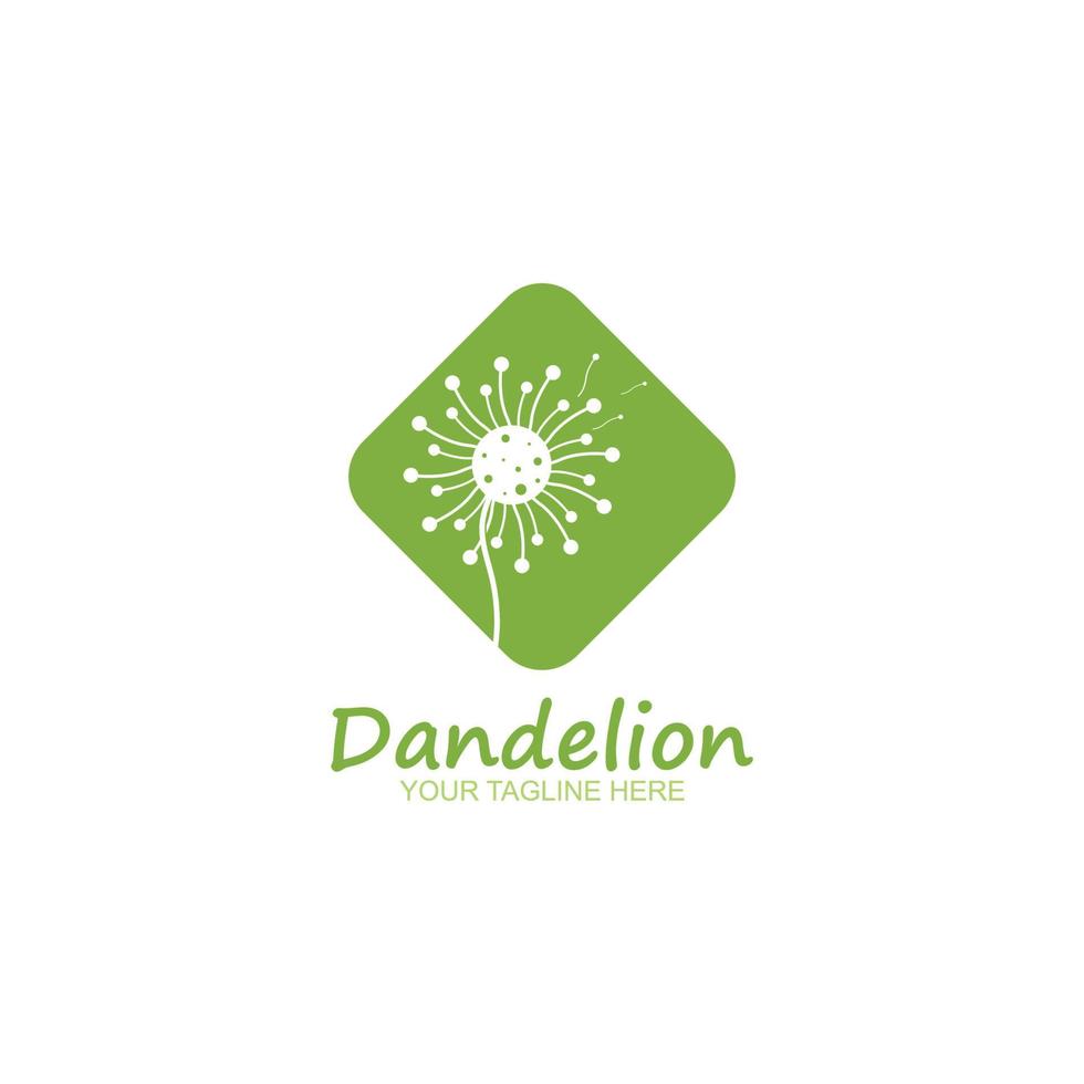 Dandelion flower logo vector template illustration design