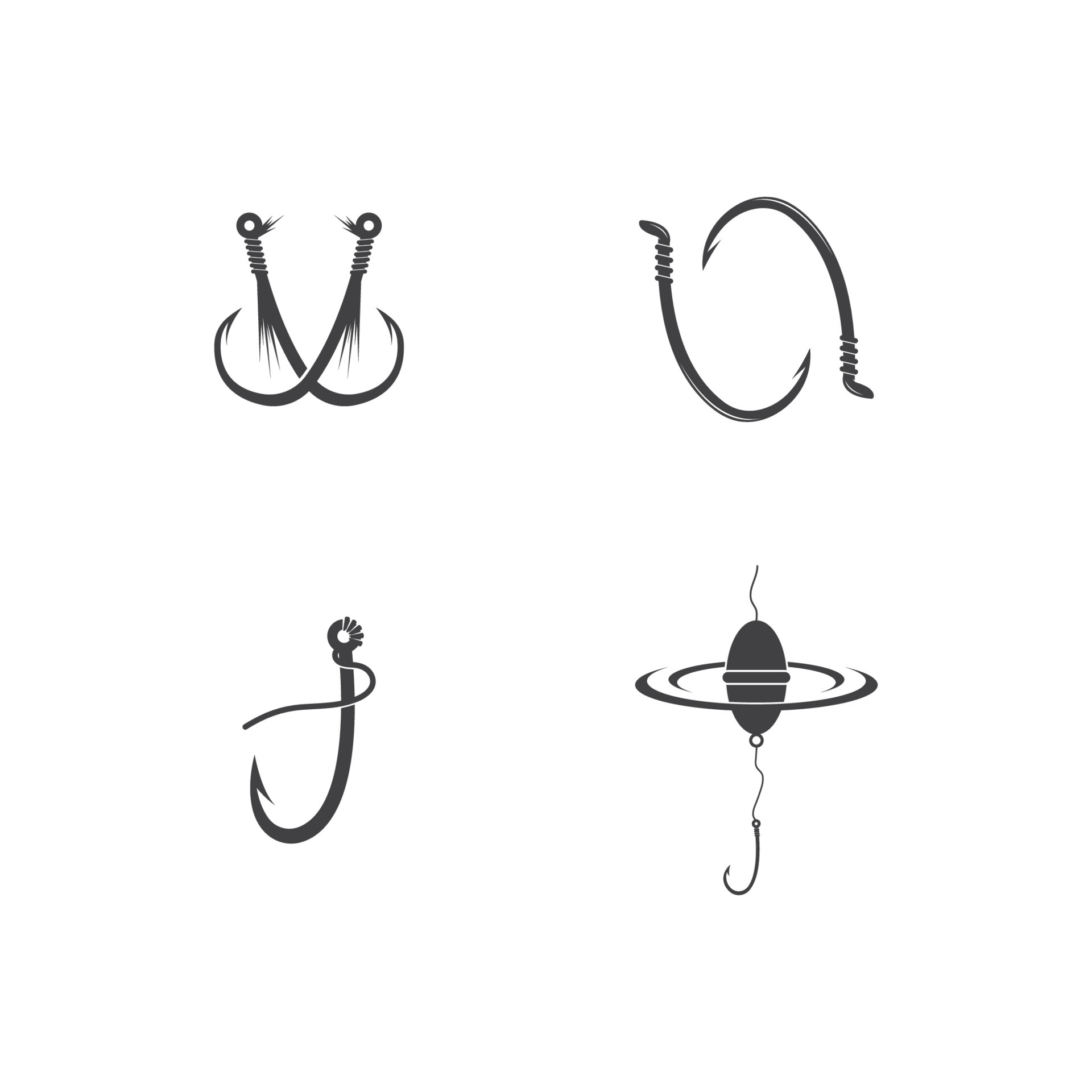 fishing hook and fish vector design template 6126296 Vector Art at Vecteezy