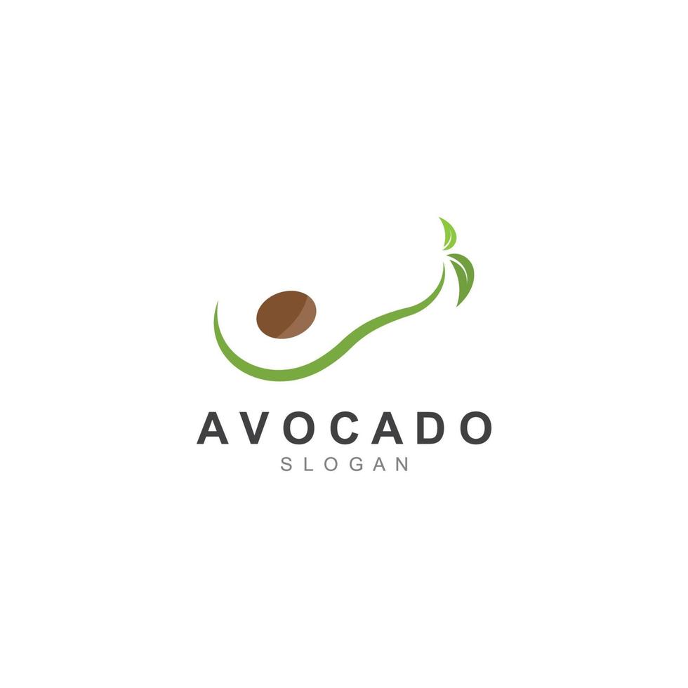 Avocado fruit logo template vector