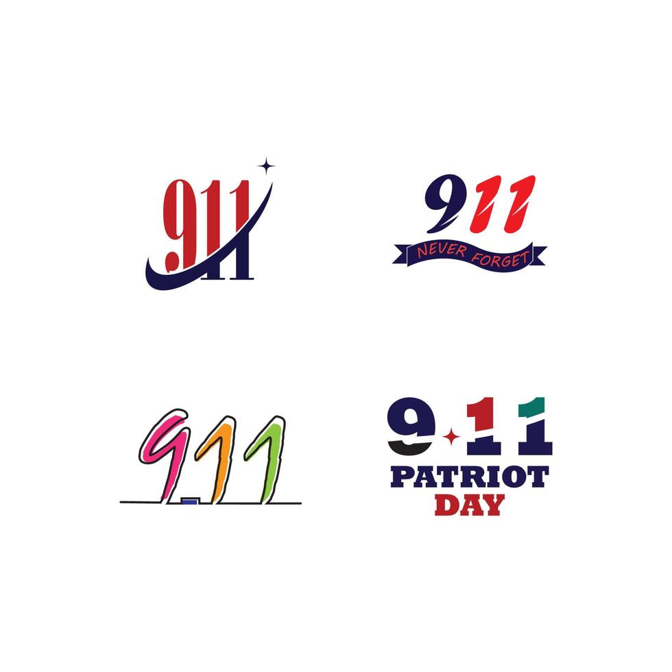 11 september. Patriot day. We Will Never Forget. Design for postcard vector