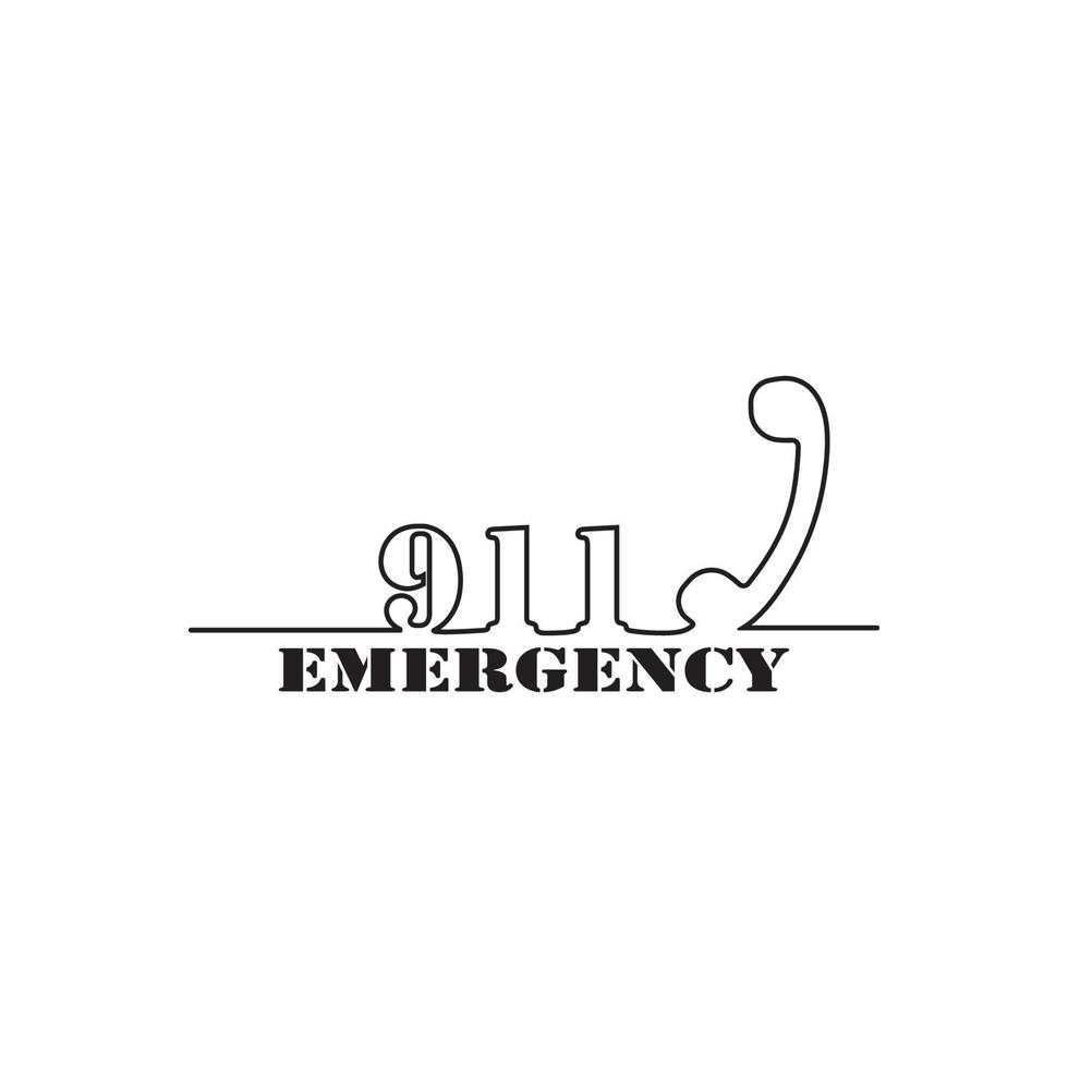 plantilla de icono de llamada de emergencia con 911. vector