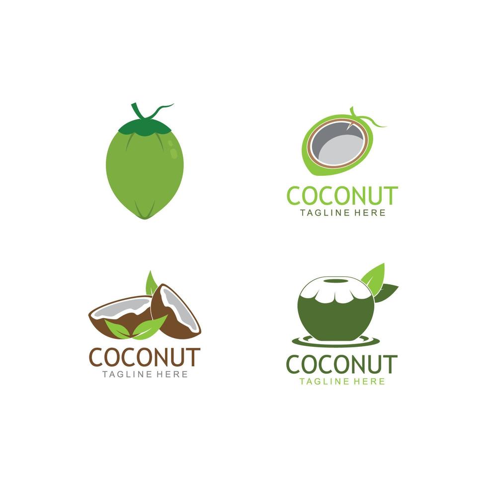 plantilla de vector de logotipo de coco