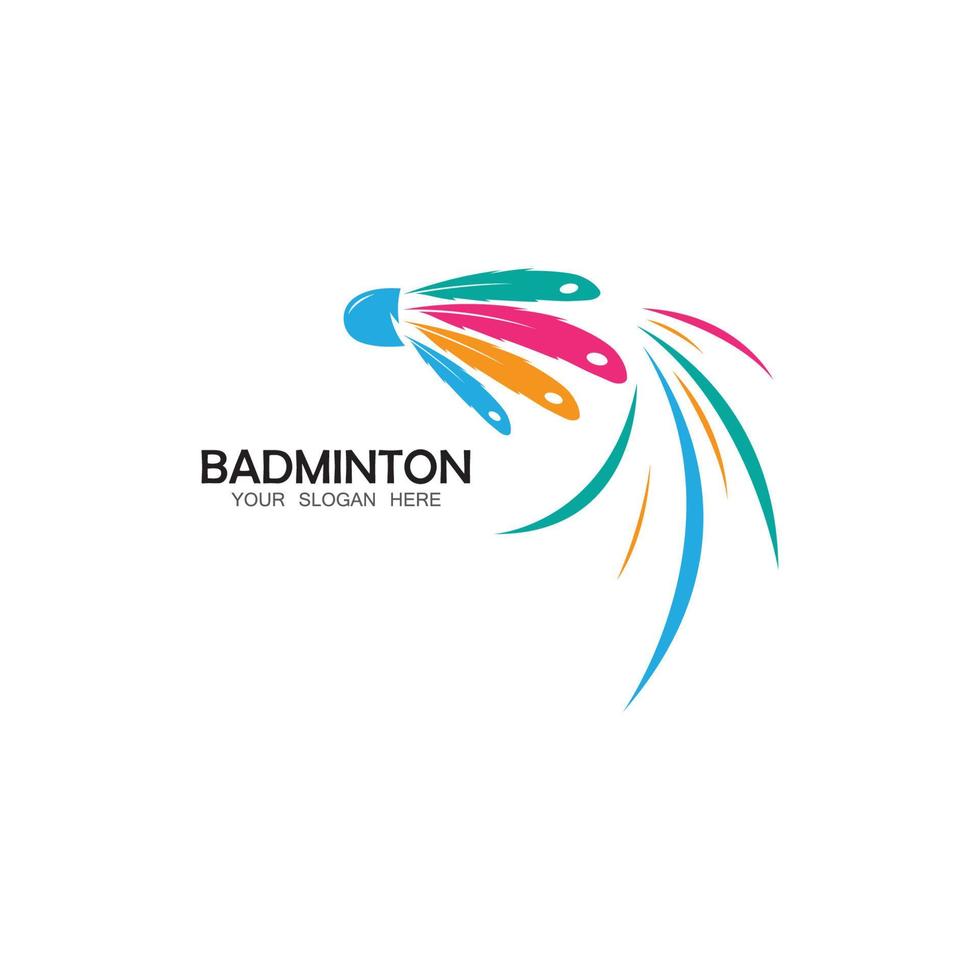 Badminton Logo vector icon illustration design template.Badminton Shuttlecock icon logo.Badminton sport logo template vector. Sport club logo concept