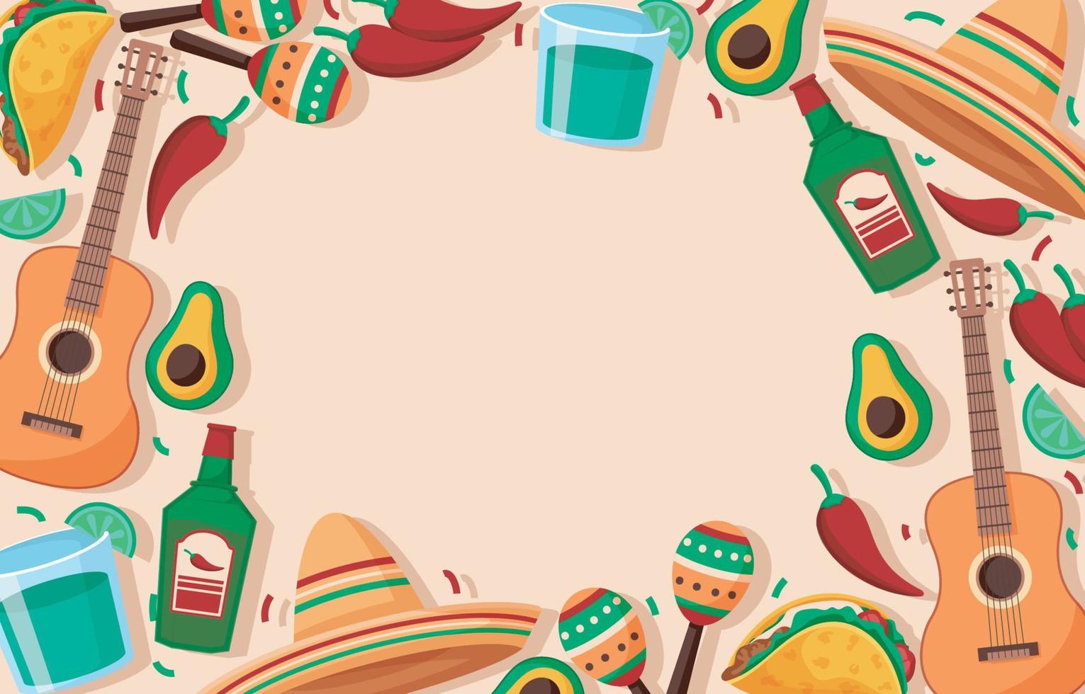 fondo festivo plano cinco de mayo vector