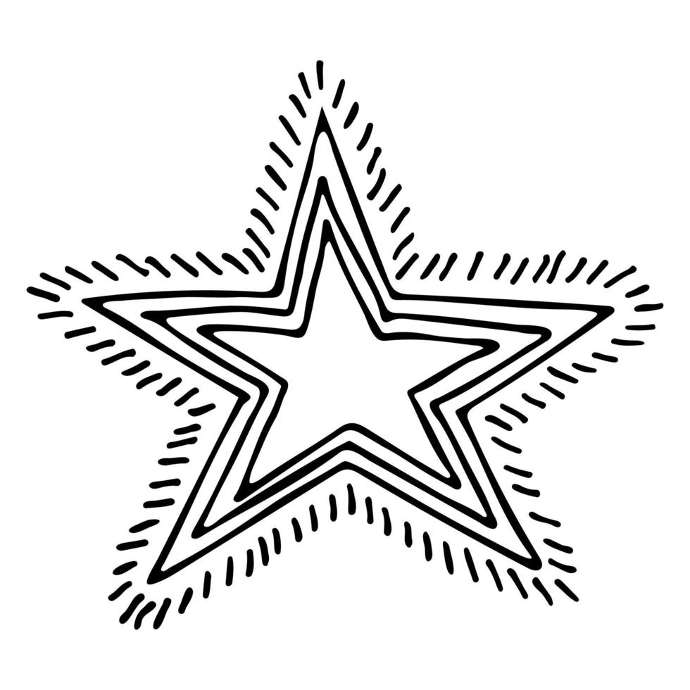 Vector hand drawn star. Cute doodle star illustration isolated on white background. For print, web, design, decor, logo.