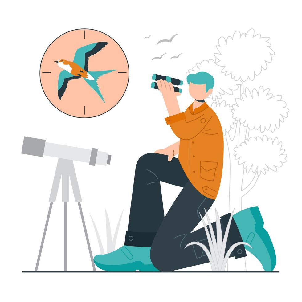 Bird Watcher Concept vector