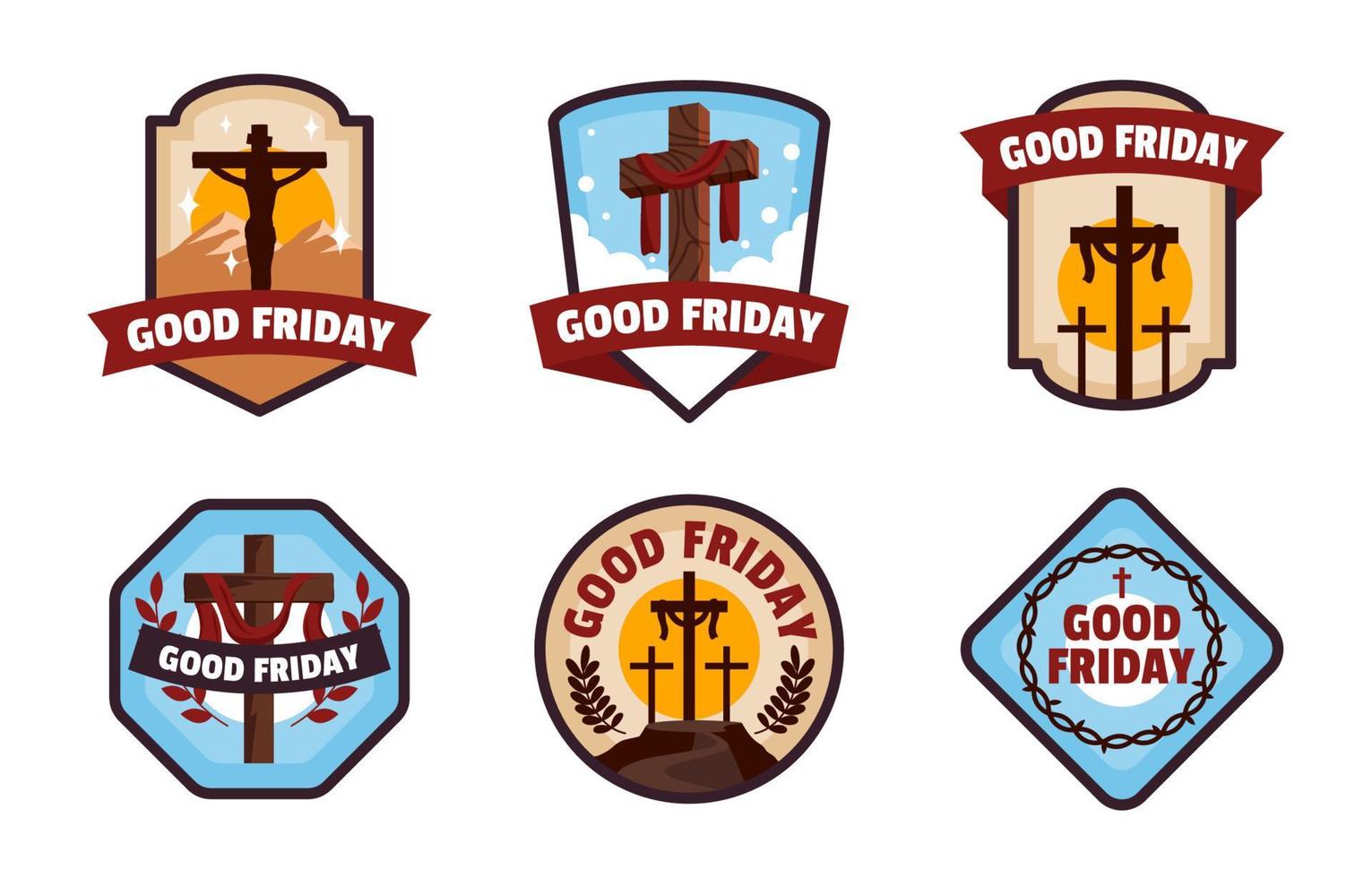 Good Friday Label Collection vector