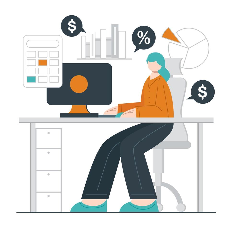 Financial Accountant Concept vector