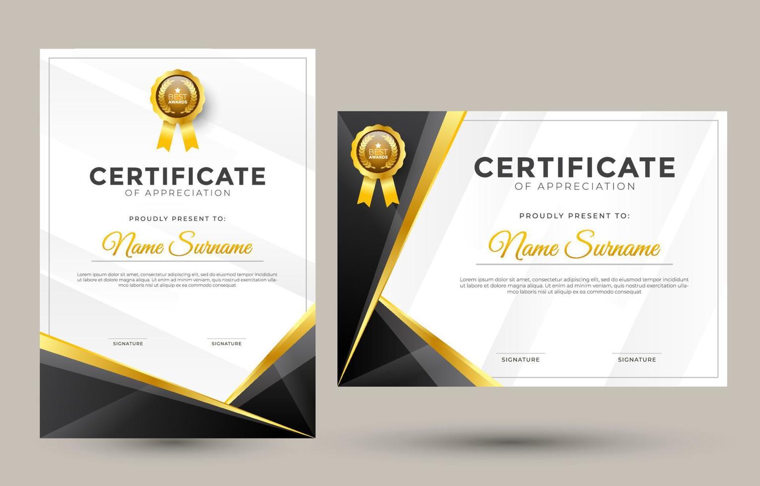 Certificate Template Set vector