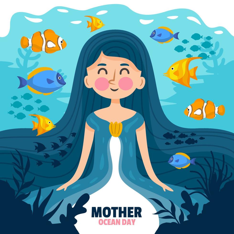 Mother Ocean Concept vector