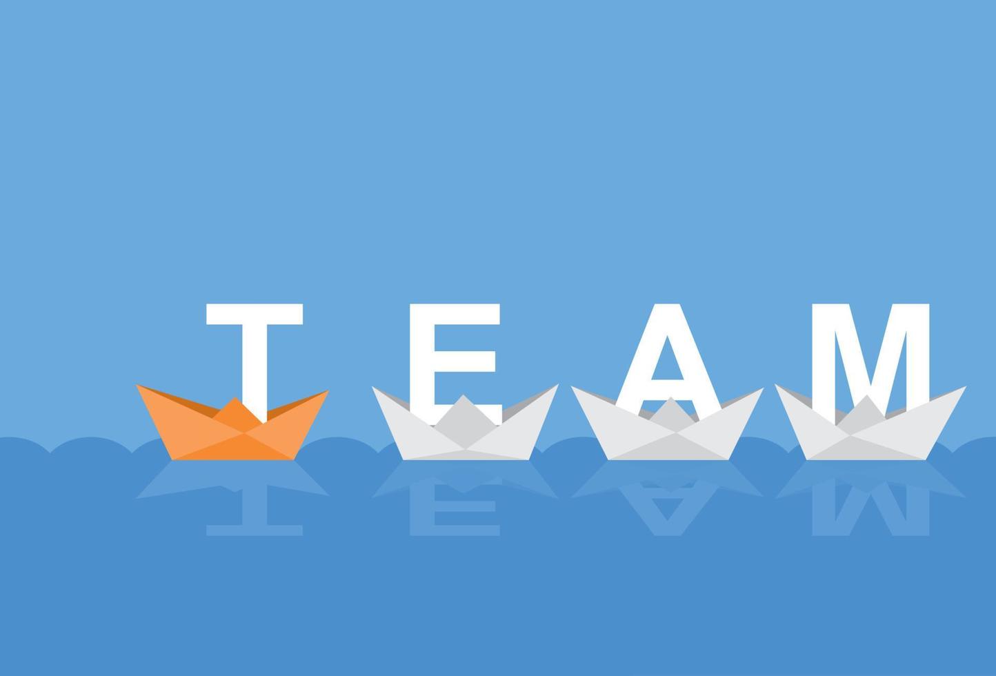 Leadership and team words at sea vector