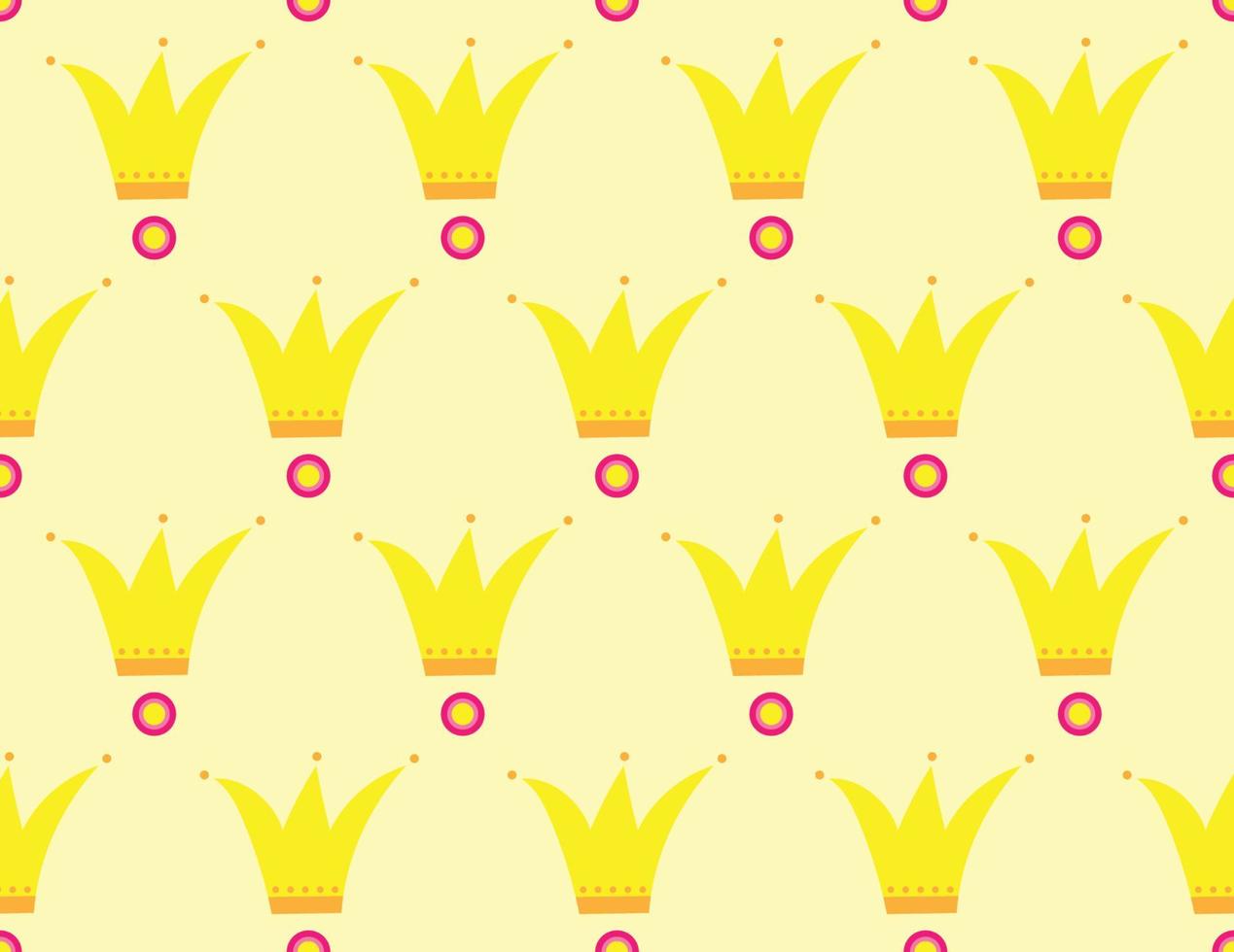 Bright yellow crown pattern background vector
