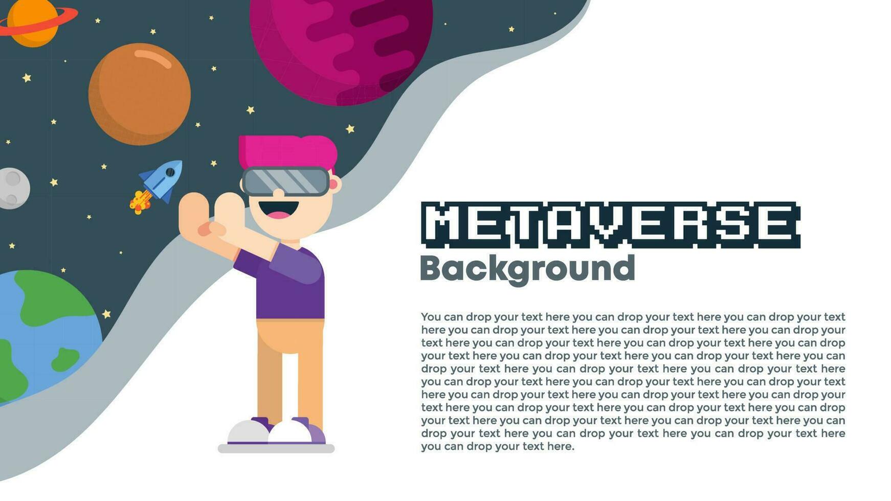 Vector of Exploring Metaverse Background. Perfect for metaverse design, metaverse template, etc.