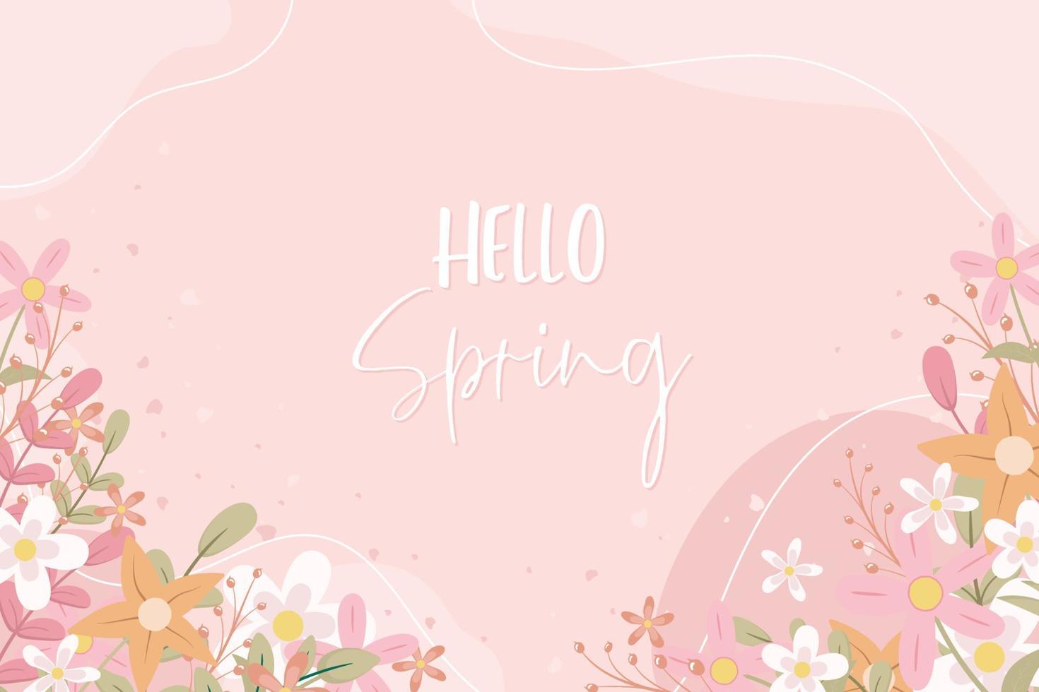 Beautiful hand drawn spring flower background vector