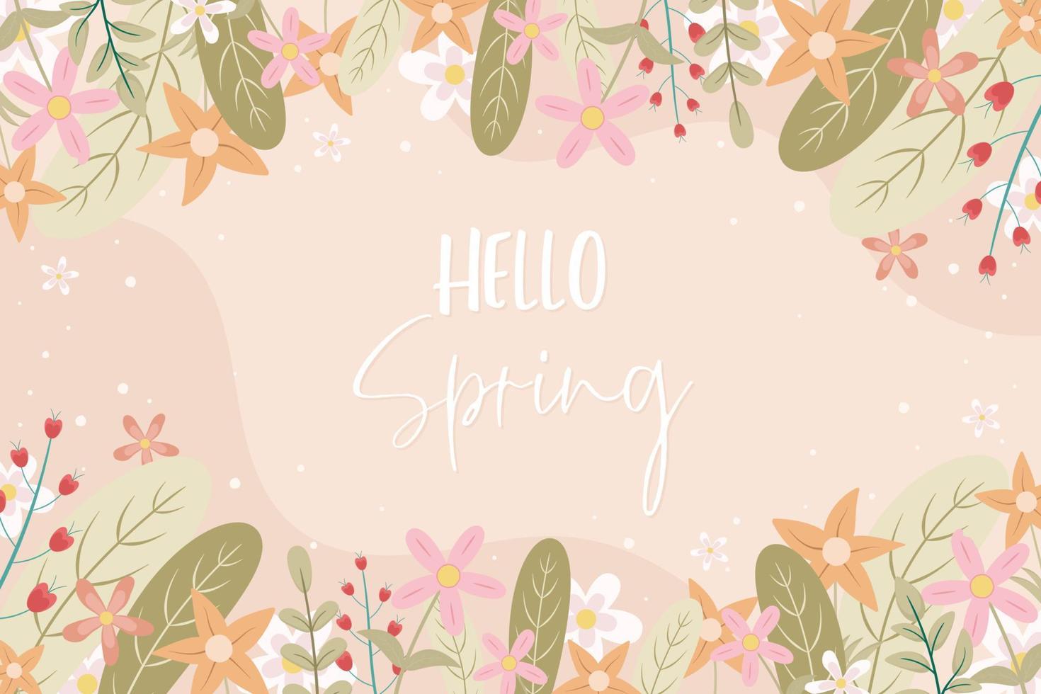 Beautiful hand drawn spring flower background vector