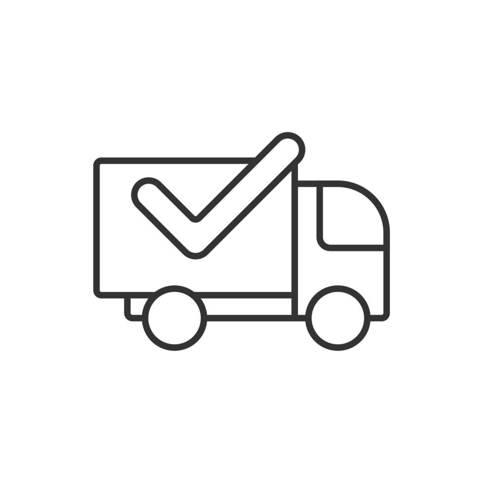 order delivery truck simple icon vector