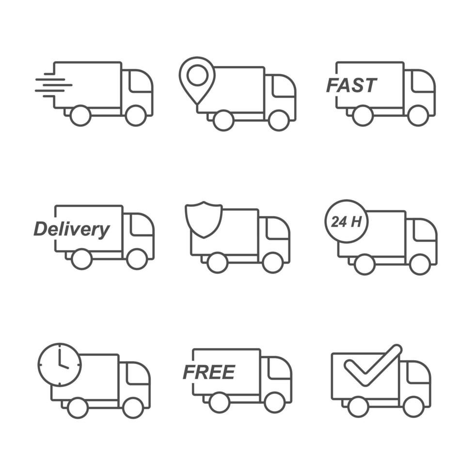 order delivery truck simple icon vector