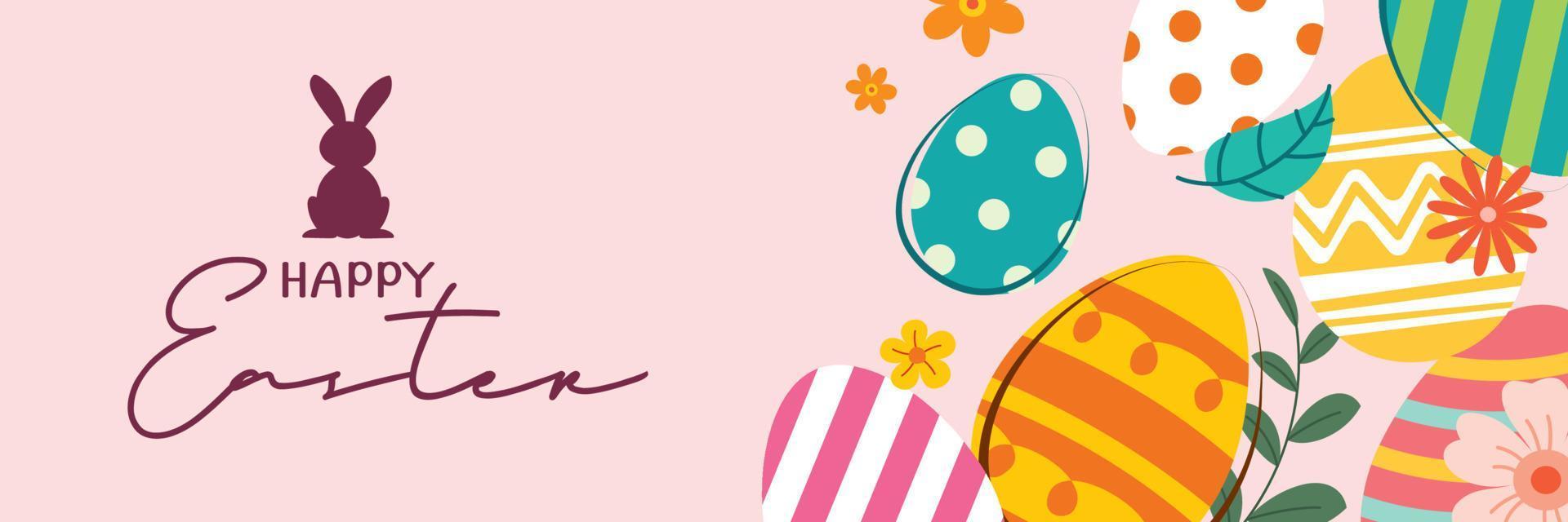 Happy easter egg greeting card background template.Can be used for cover, invitation, ad, wallpaper,flyers, posters, brochure. vector