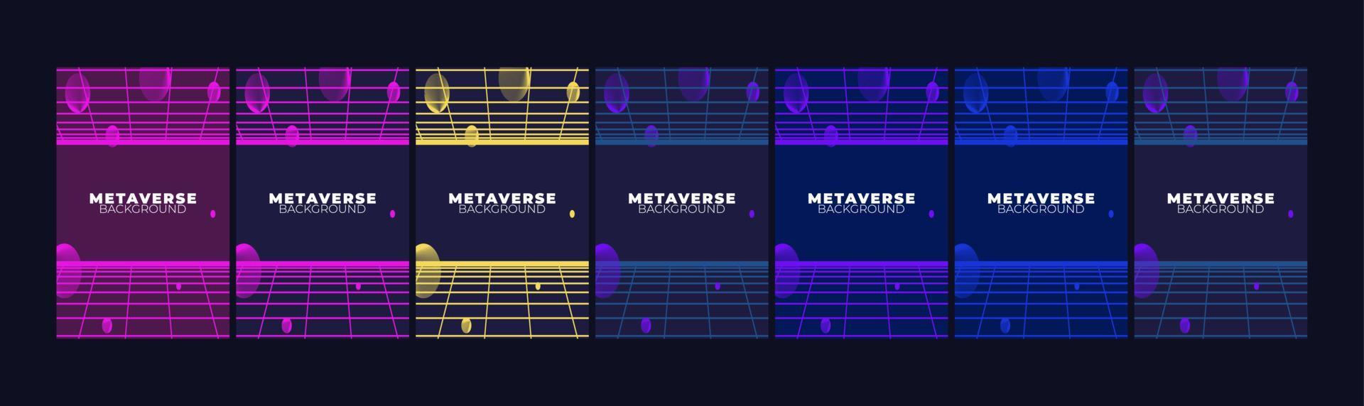set of Concept of Future digital technology metaverse vector
