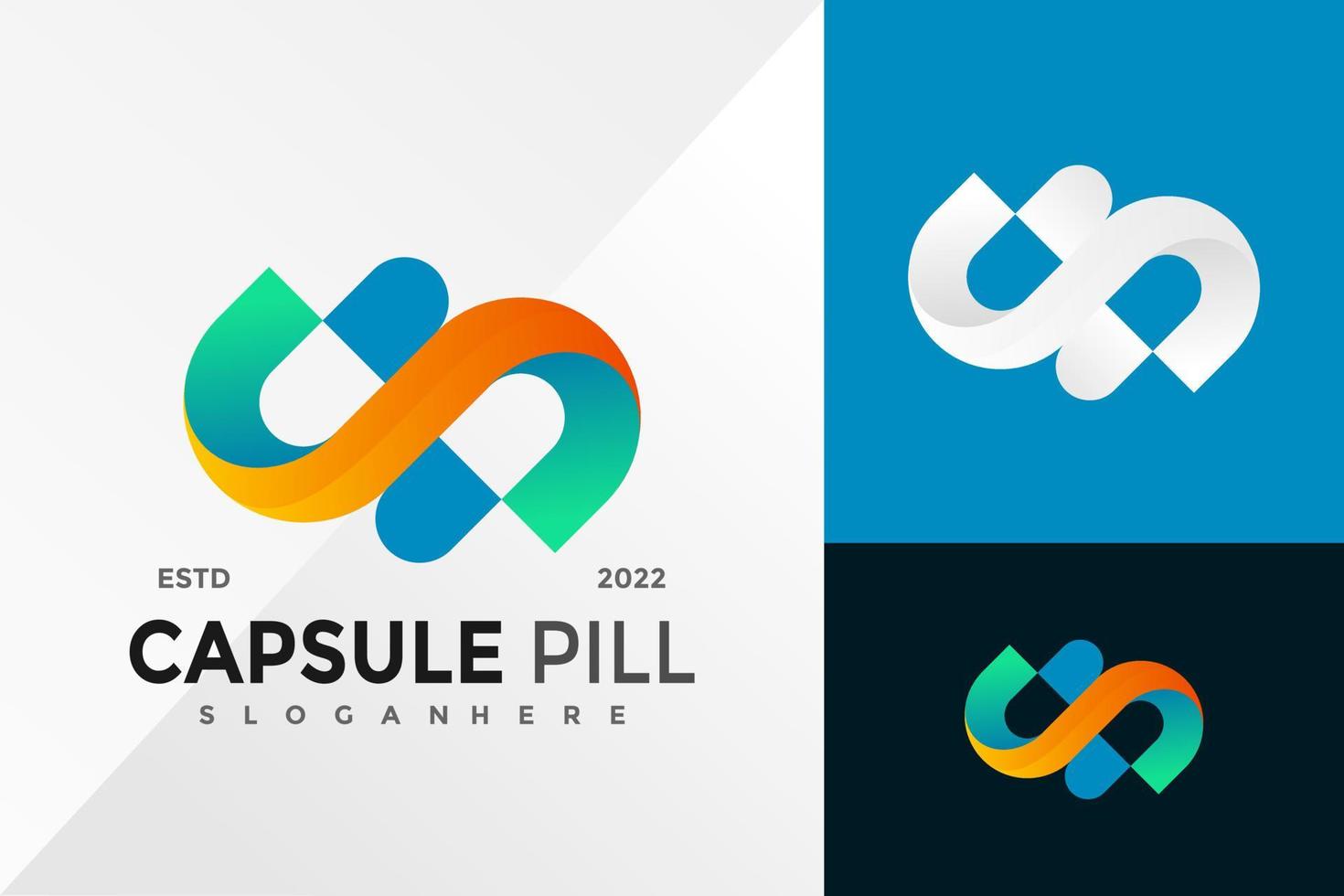 S Letter Capsule Pill Logo Design Vector illustration template