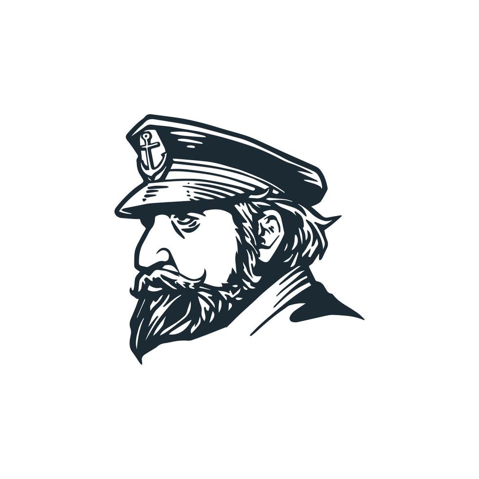 old sailor hand drawn vector