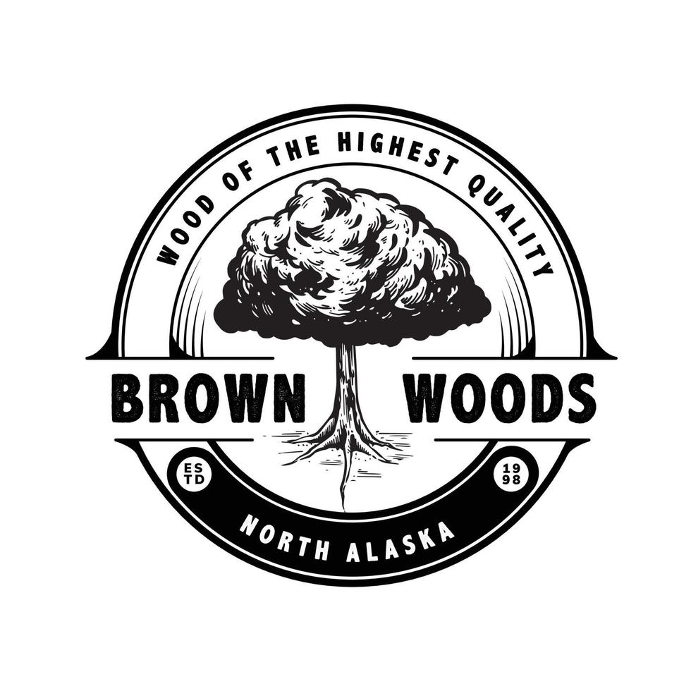 wood logo template design vector