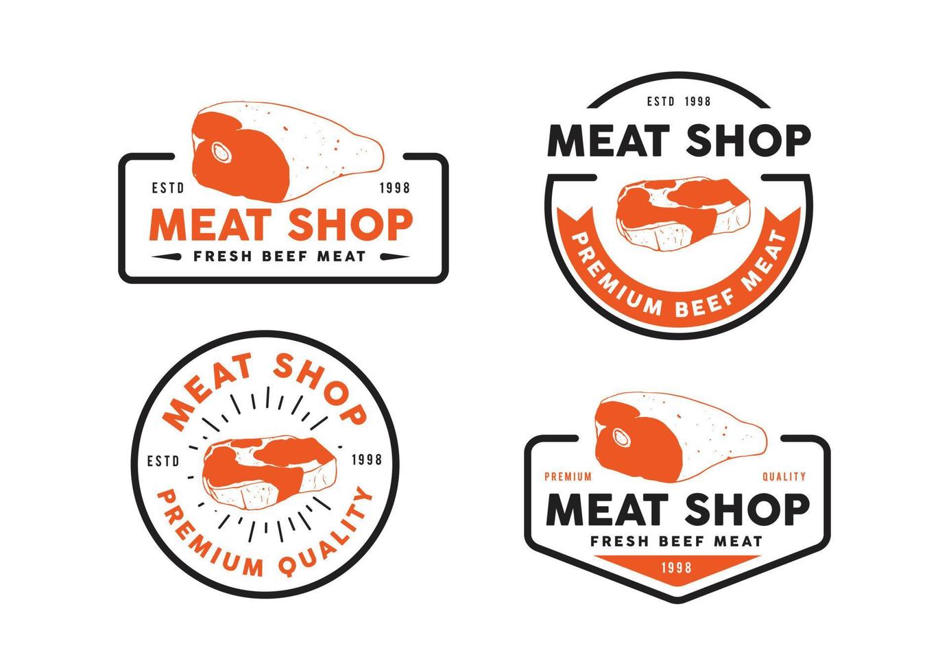 logotipo de conjunto de carne de res vector