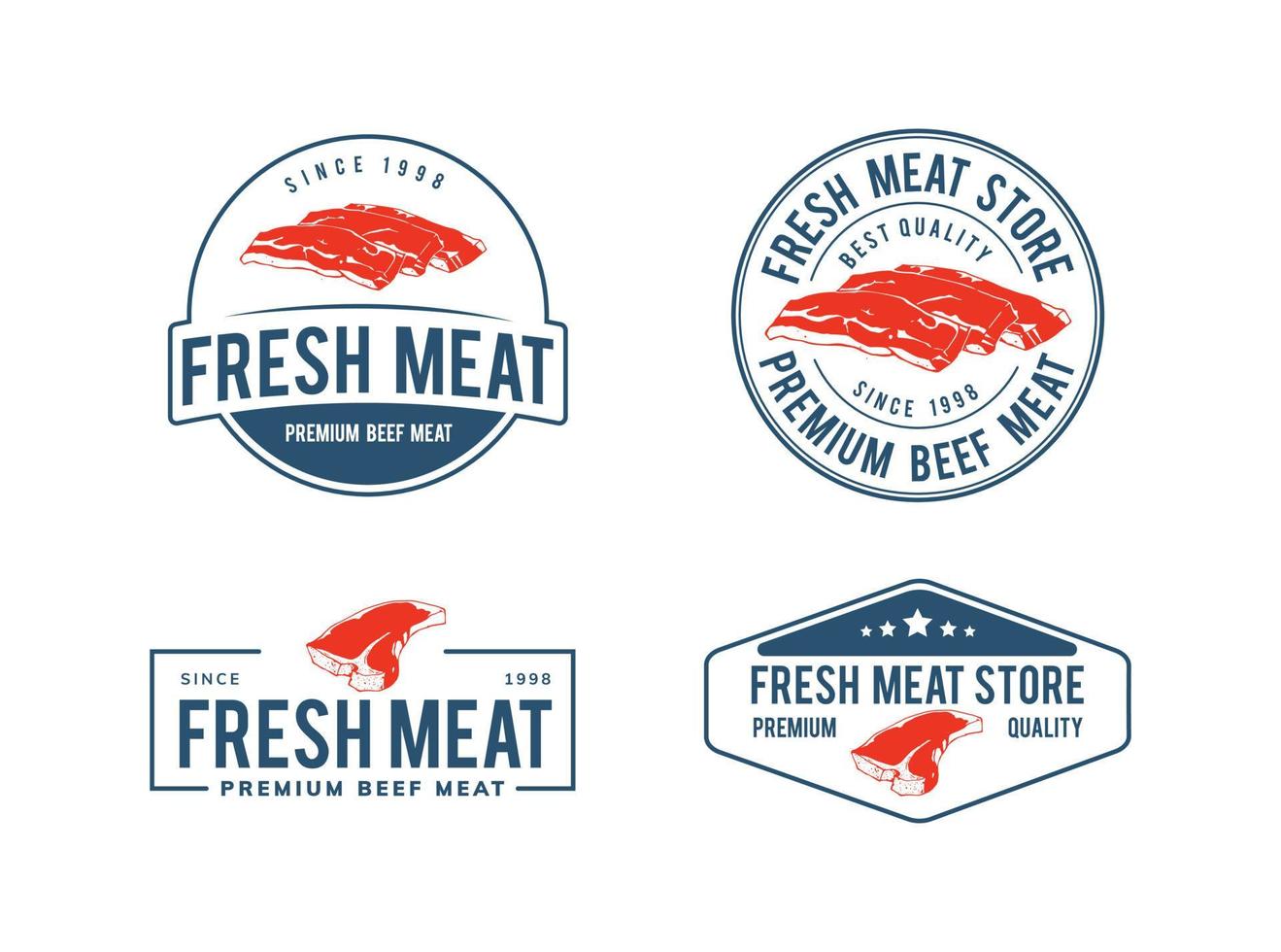 beef met set logo vector