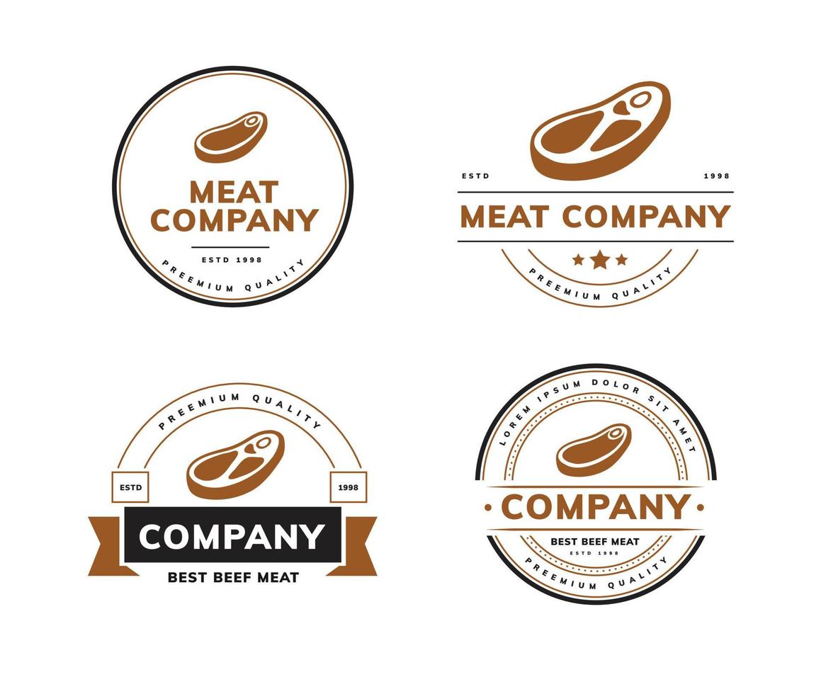 logotipo de conjunto de carne de res vector