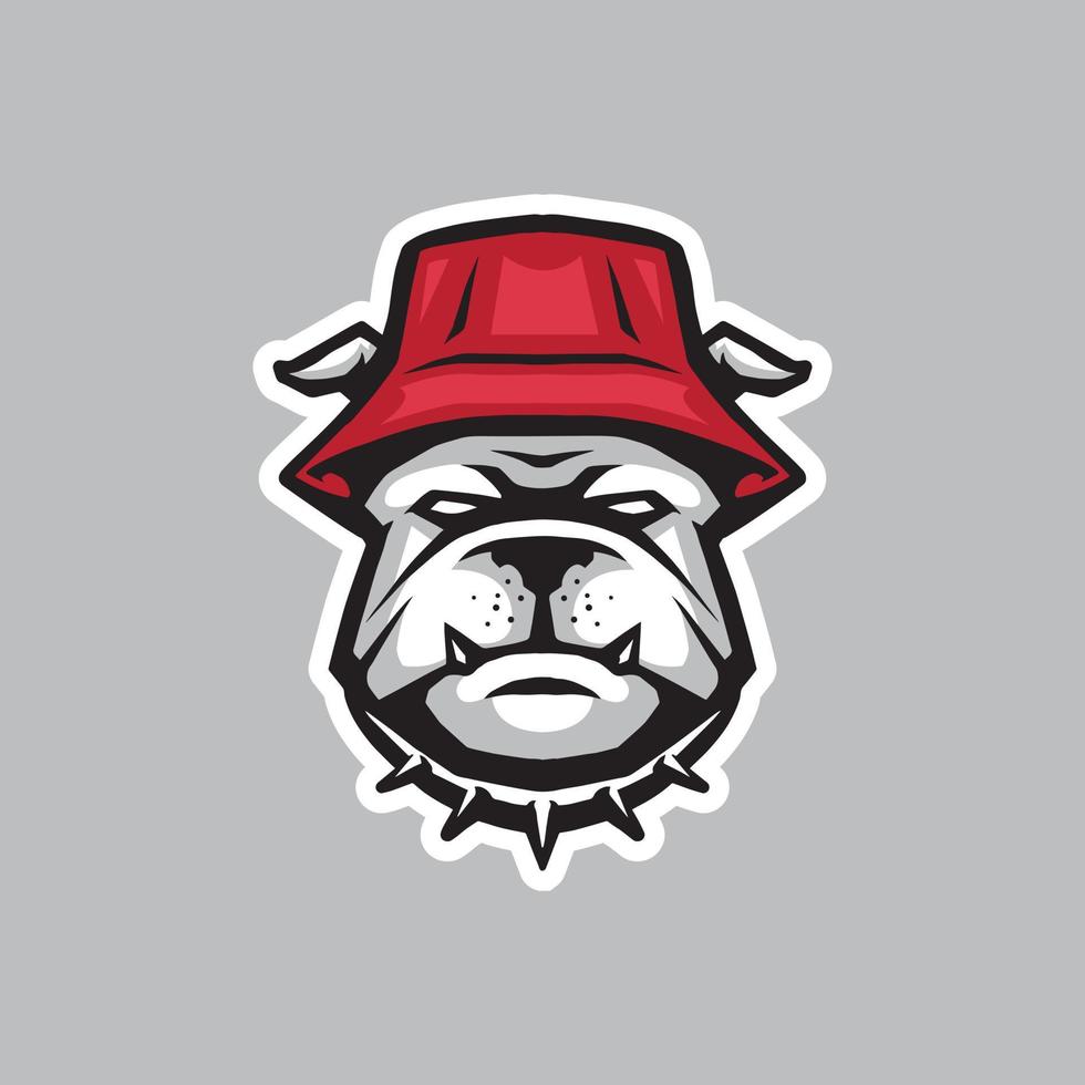 bulldog face illustration vector