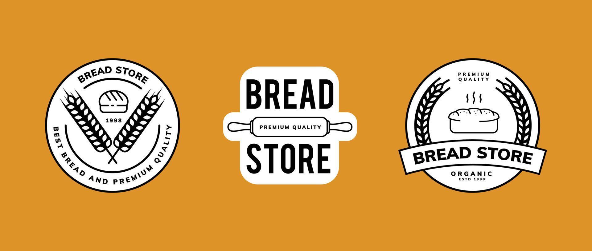 bread and bakery set logo vector
