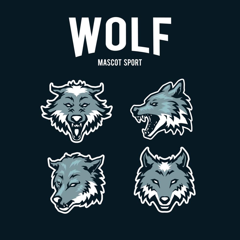 logotipo deportivo de lobo vector