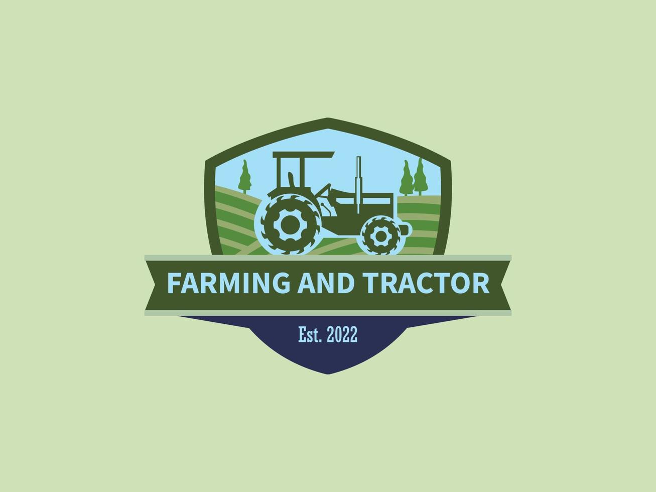 tractor en un logotipo de granja vector