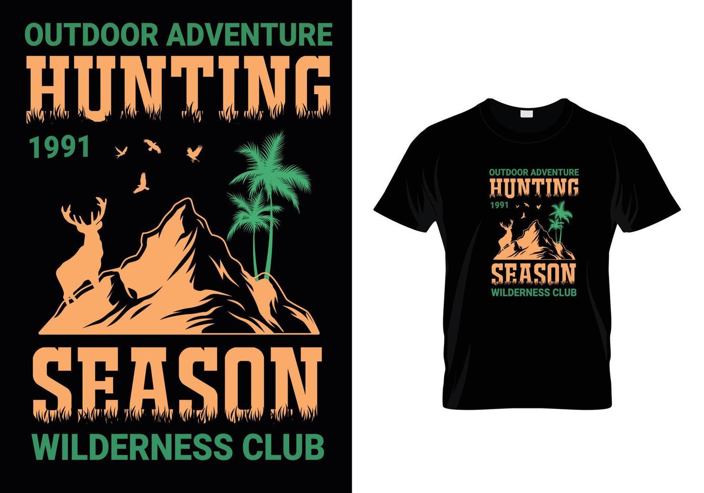 T-Hunting T-shirt Design vector