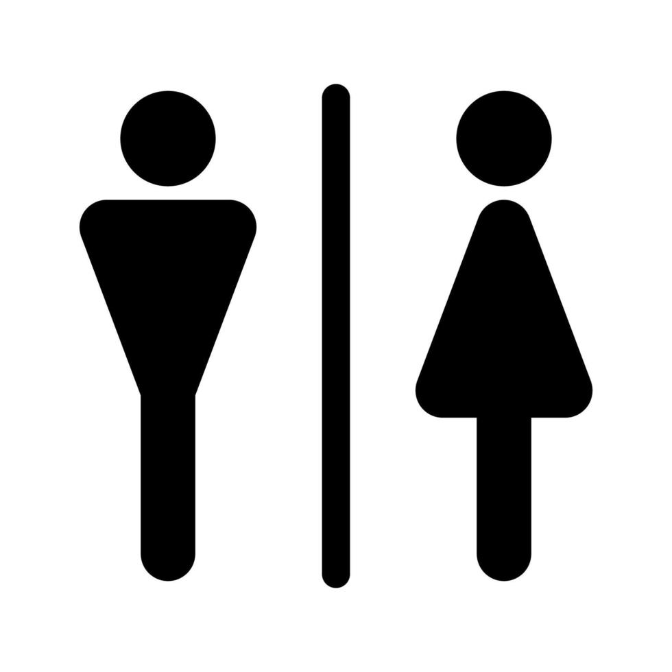 male female men women toilet restroom sign logo black silhouette triangle style vector