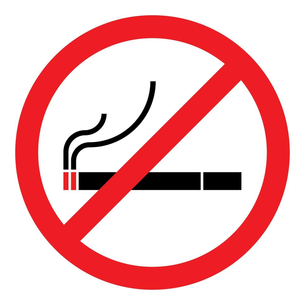 Cigarette No smoking forbidden sign symbol vector