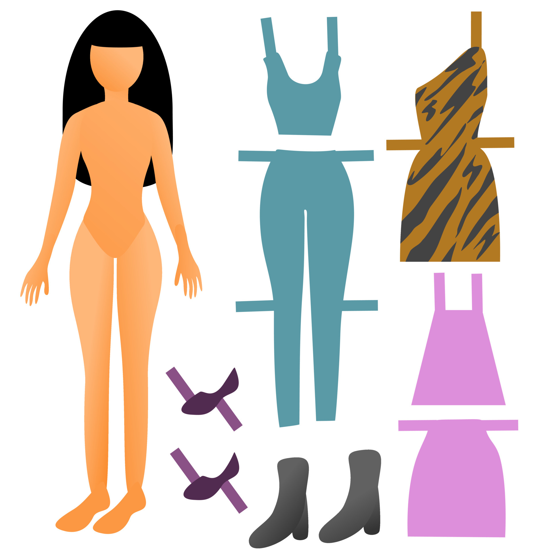 Premium Vector  Fashion play paper doll body