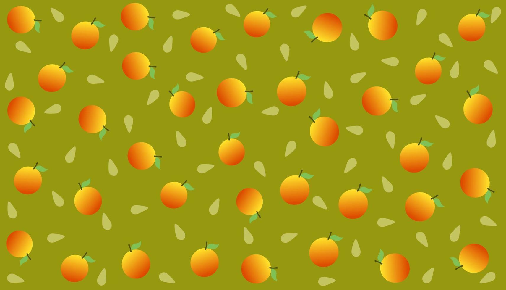 Orange mix green leaf pattern. vector