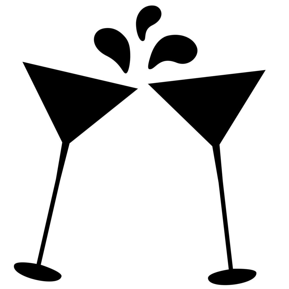 Celebrating cocktail glass in transparent background. vector