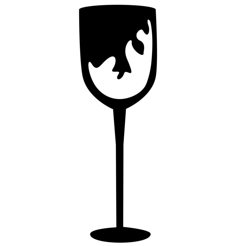 Wine glass icon in transparent background. vector