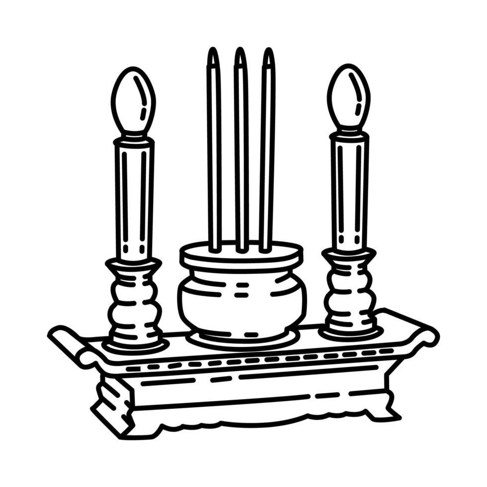 Avalokitesvara Candle Icon. Doodle Hand Drawn or Outline Icon Style. vector
