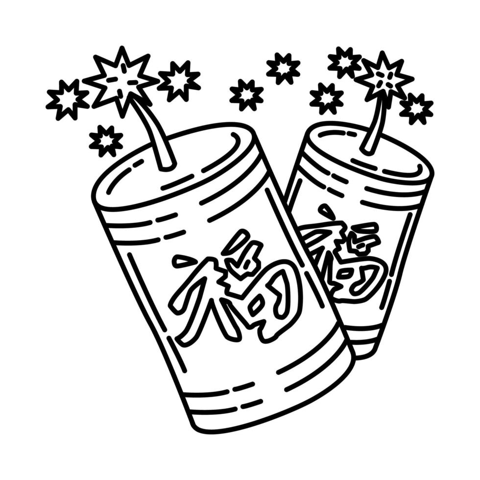 Blessing Fireworks Icon. Doodle Hand Drawn or Outline Icon Style. vector