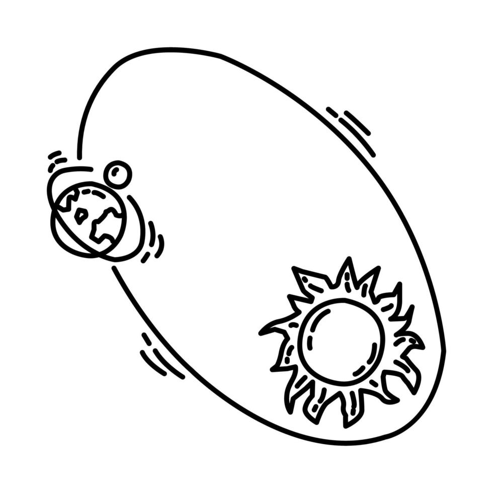 Lunisolar Calendar Icon. Doodle Hand Drawn or Outline Icon Style. vector