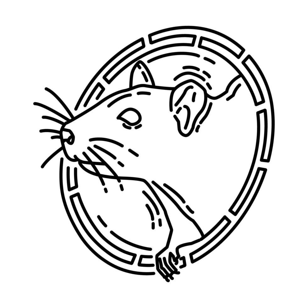 Rat Symbol Icon. Doodle Hand Drawn or Outline Icon Style. vector