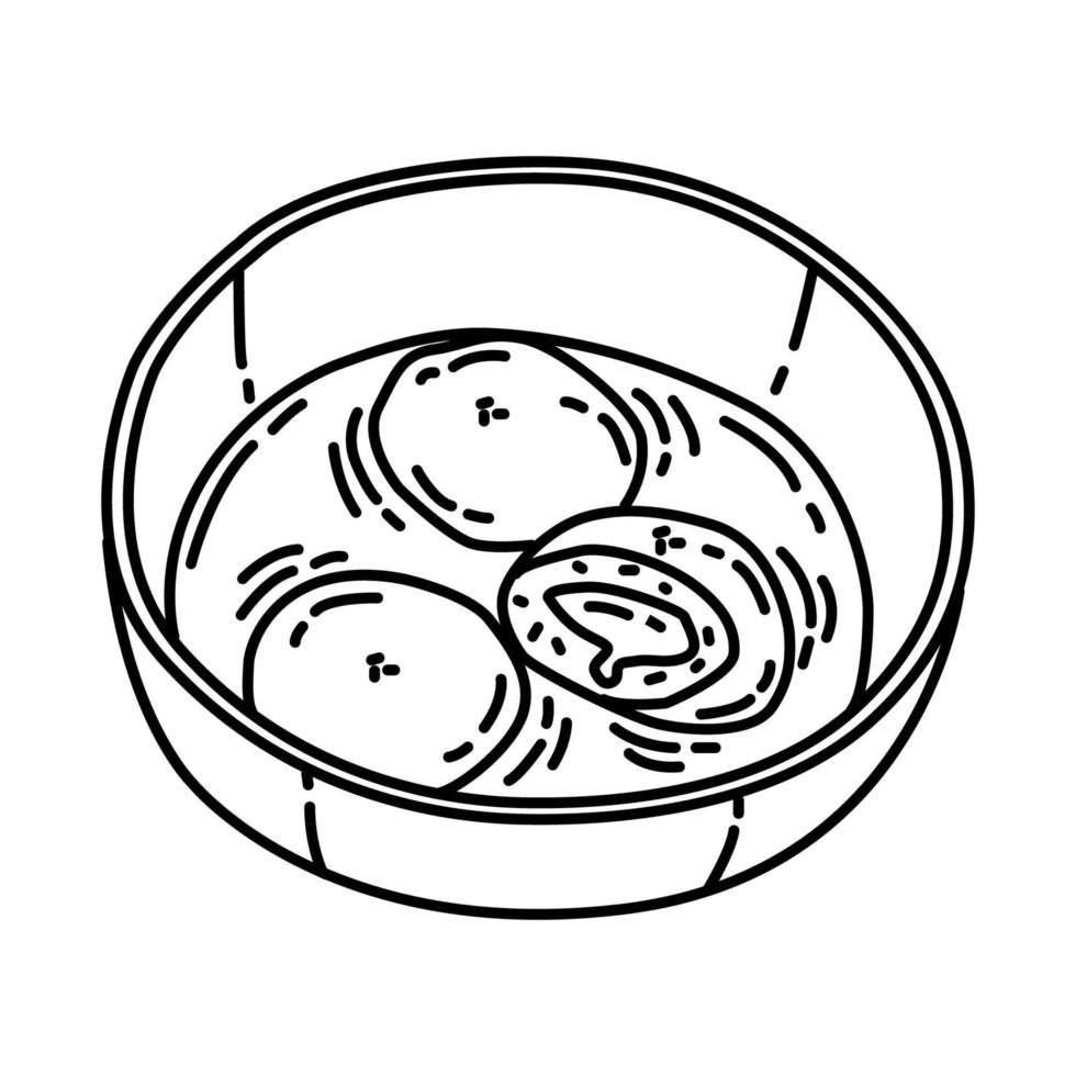 icono de bolas de arroz dulce. garabato dibujado a mano o estilo de icono de contorno. vector