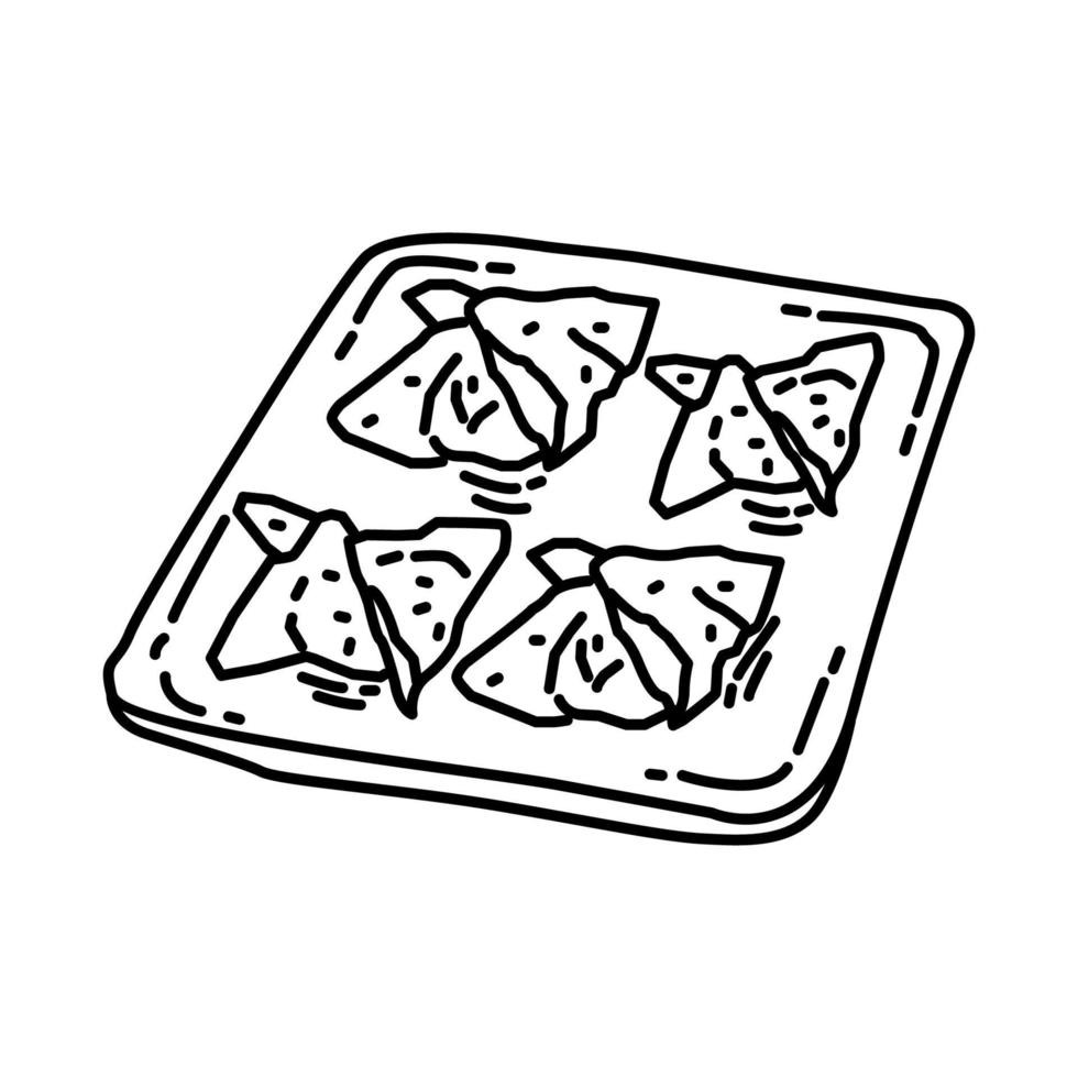 icono de comida wontons. garabato dibujado a mano o estilo de icono de contorno. vector