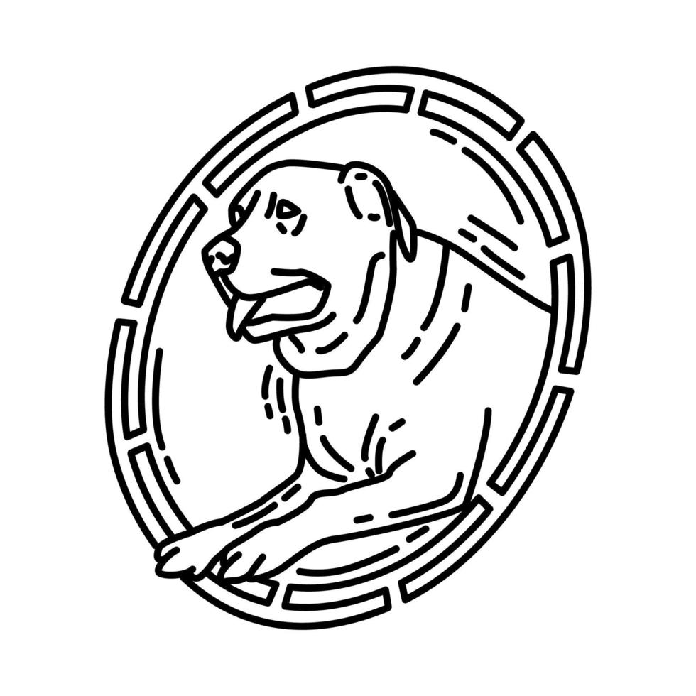 icono de símbolo de perro. garabato dibujado a mano o estilo de icono de contorno. vector