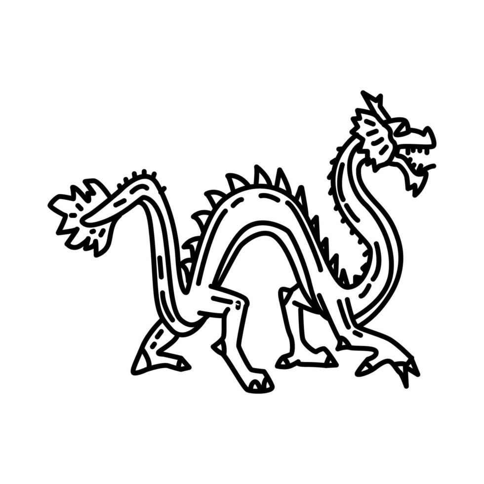 Dragon Decoration Icon. Doodle Hand Drawn or Outline Icon Style. vector